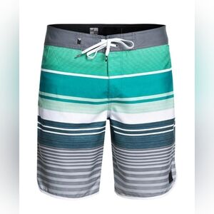 Quiksilver Teal and Gray Board Shorts
